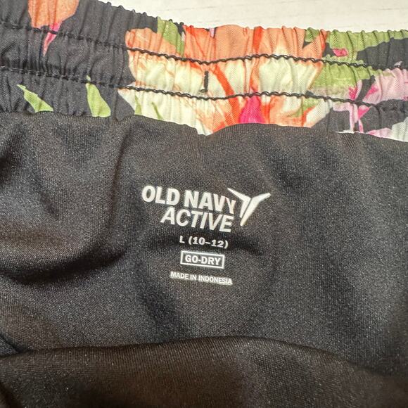 Old Navy Active Shorts sz 10-12 Tropical Floral Print Activewear Shorts - Picture 4 of 4